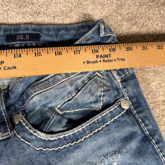 Vigoss The Dublin Flare Jeans Plus Womens 22x34 Medium Wash Distressed - Picture 4 of 14